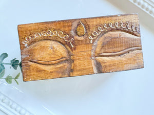 Buddha Eyes Carved Wood Box