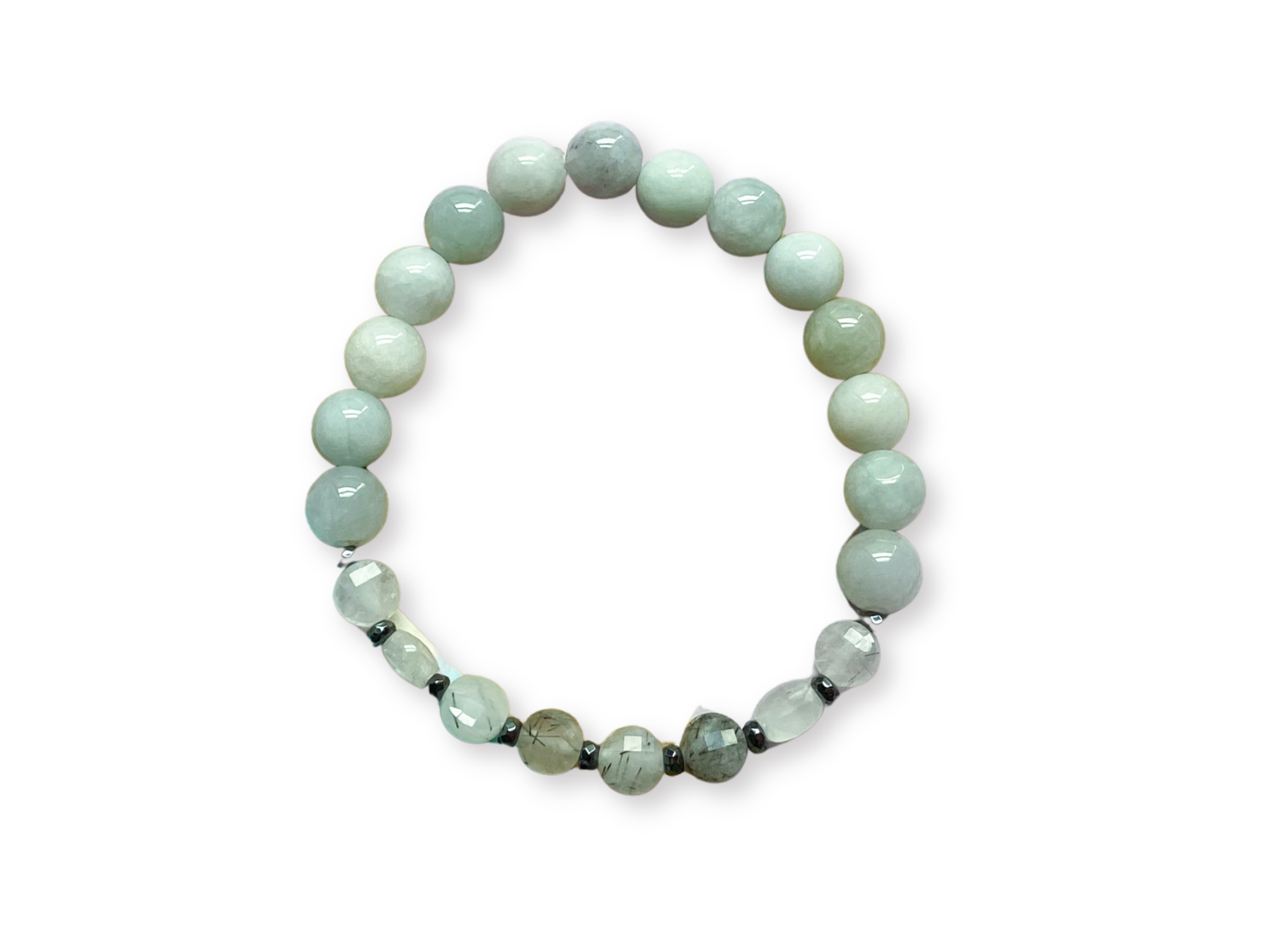 Burmese Jade & Tourmalinated Quartz || Reiki Infused