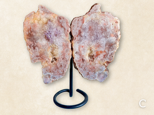 Pink Amethyst Wings on Stand || Showpiece