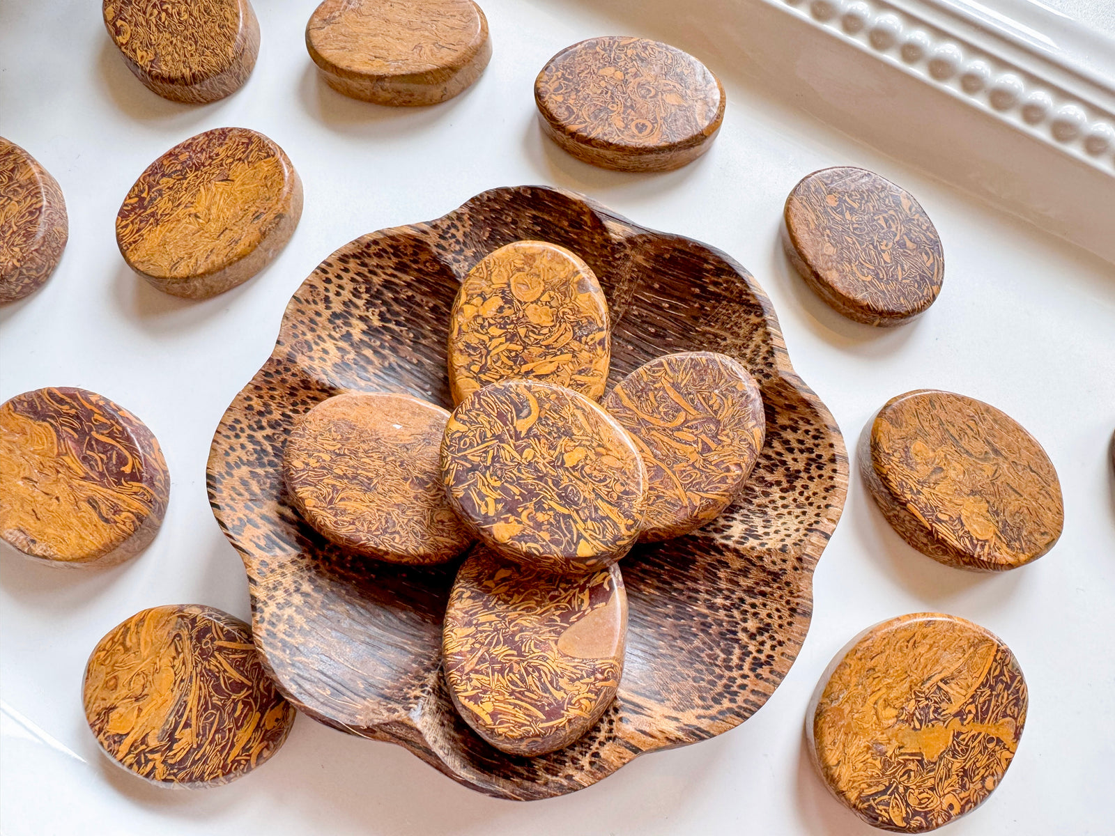 Calligraphy Stone Flat Palm Stone
