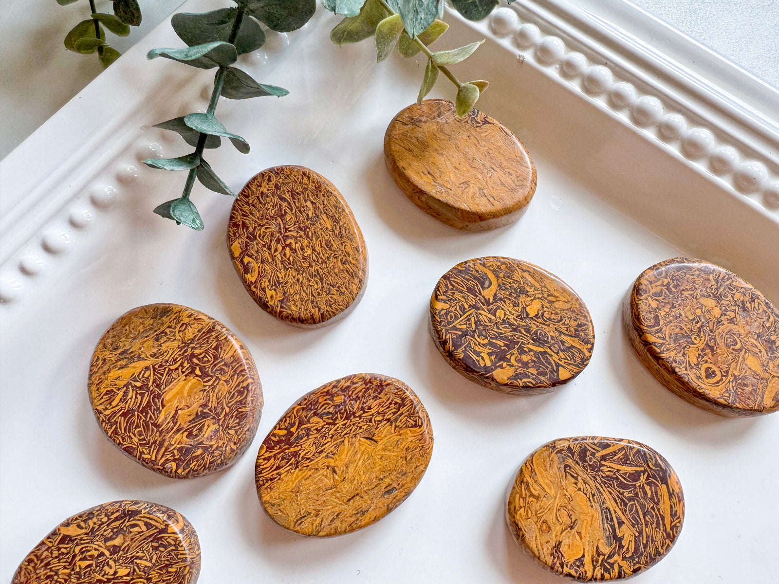 Calligraphy Stone Flat Palm Stone
