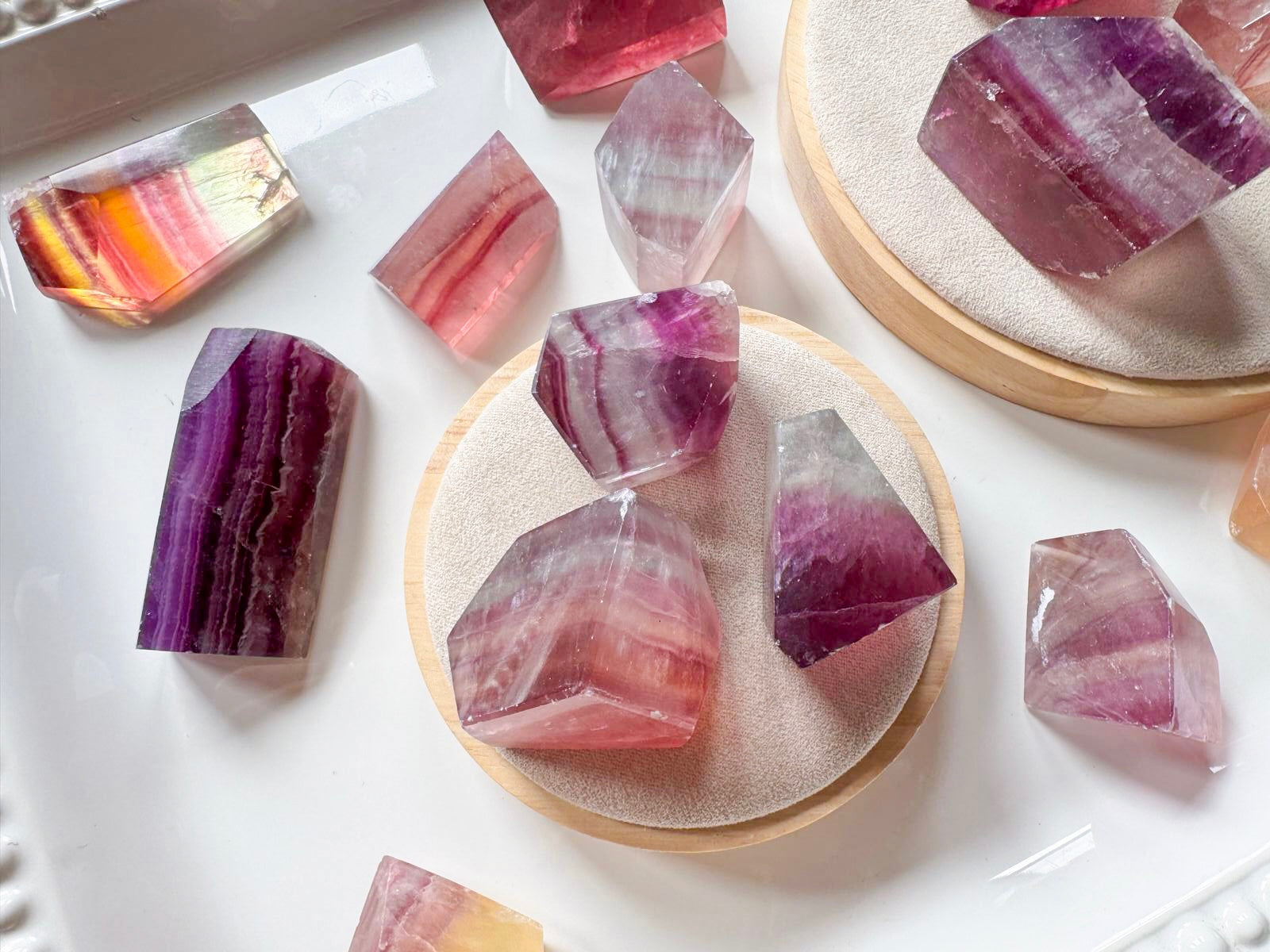 Candy Rainbow Fluorite Faceted Free Form