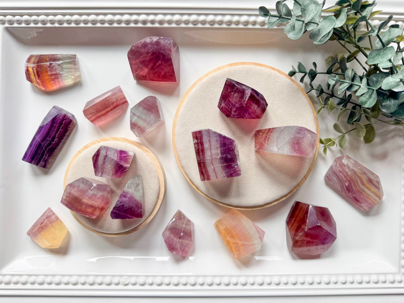 Candy Rainbow Fluorite Faceted Free Form