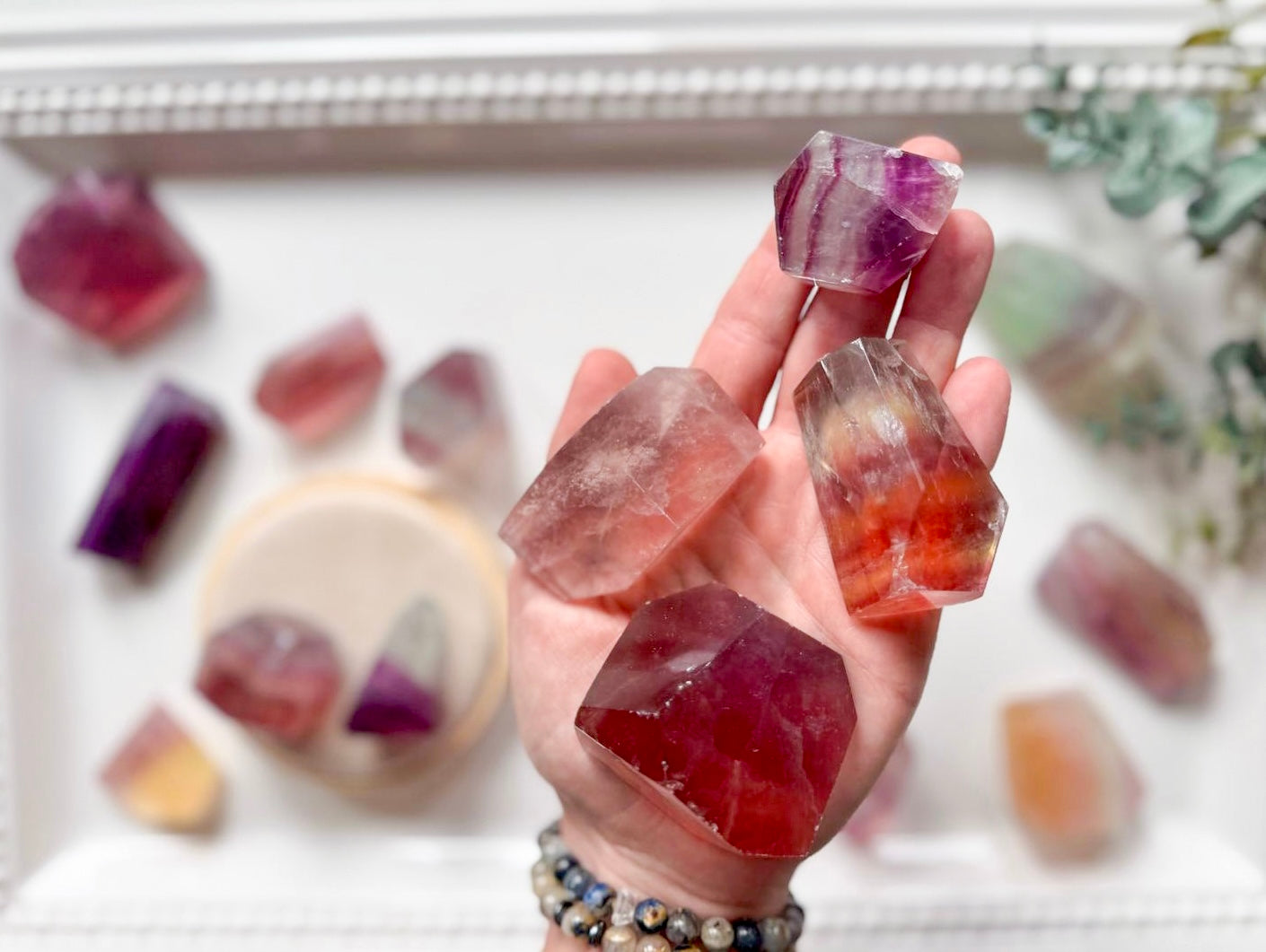 Candy Rainbow Fluorite Faceted Free Form