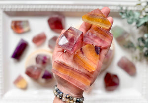 Candy Rainbow Fluorite Faceted Free Form
