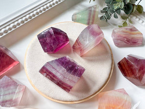 Candy Rainbow Fluorite Faceted Free Form