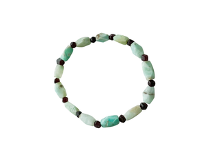Caribbean Blue Calcite & Garnet Bracelet