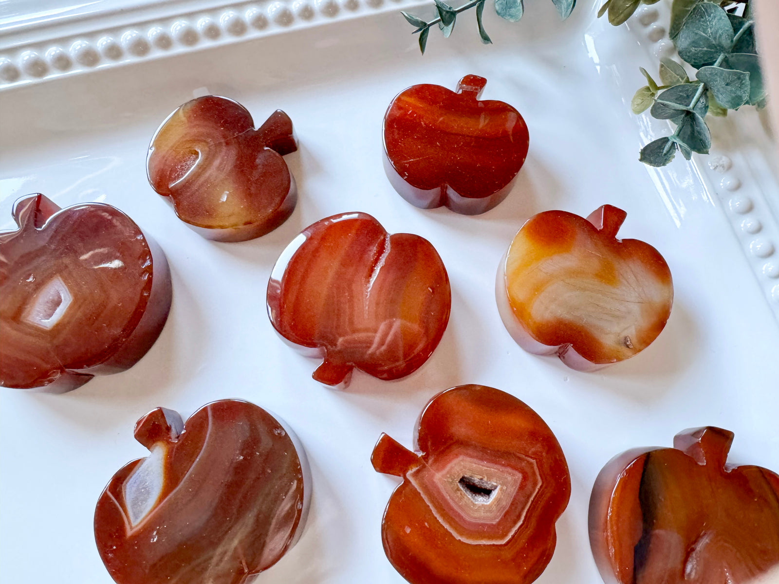 Carnelian Flat Apple Carving