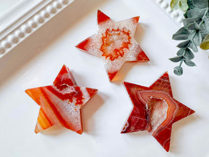 Carnelian Geode Star Carving