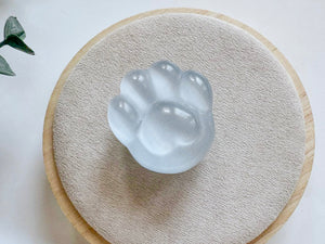 Cat Eye Crystal Paw Print Carving