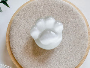 Cat Eye Crystal Paw Print Carving