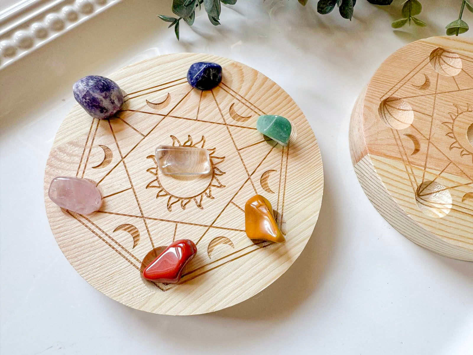 Celestial Wood Sphere or Tumbled Stone Holder