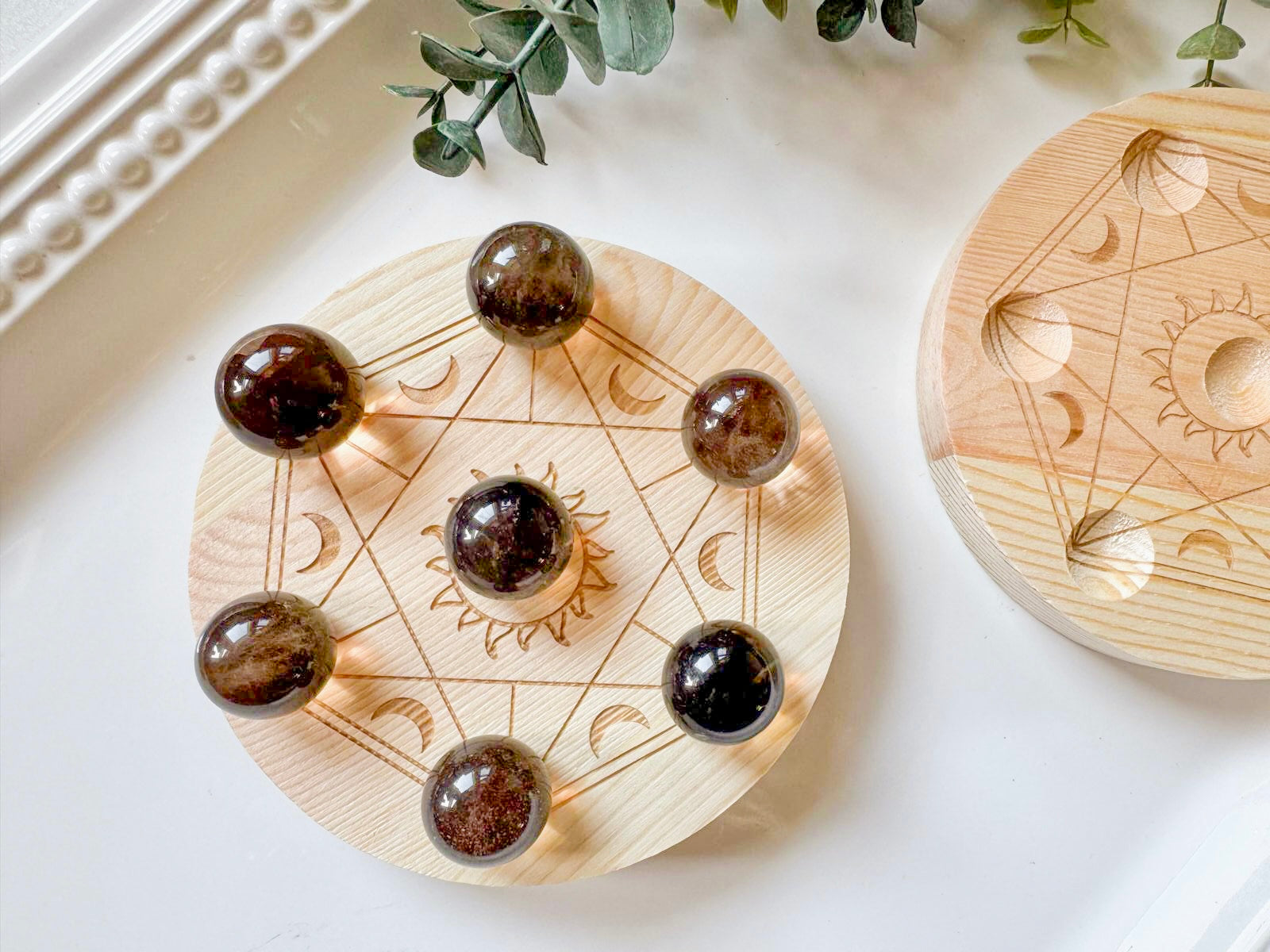 Celestial Wood Sphere or Tumbled Stone Holder