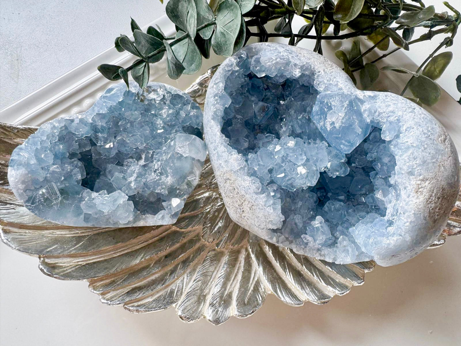 Celestite Cluster Heart