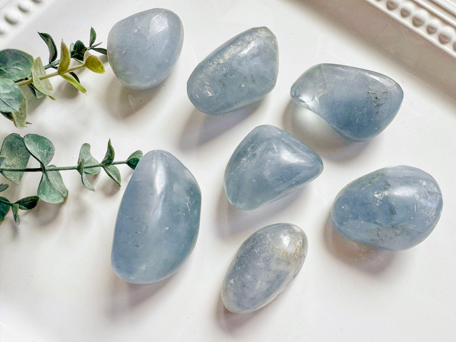 Celestite Polished Freeform Palm Stone