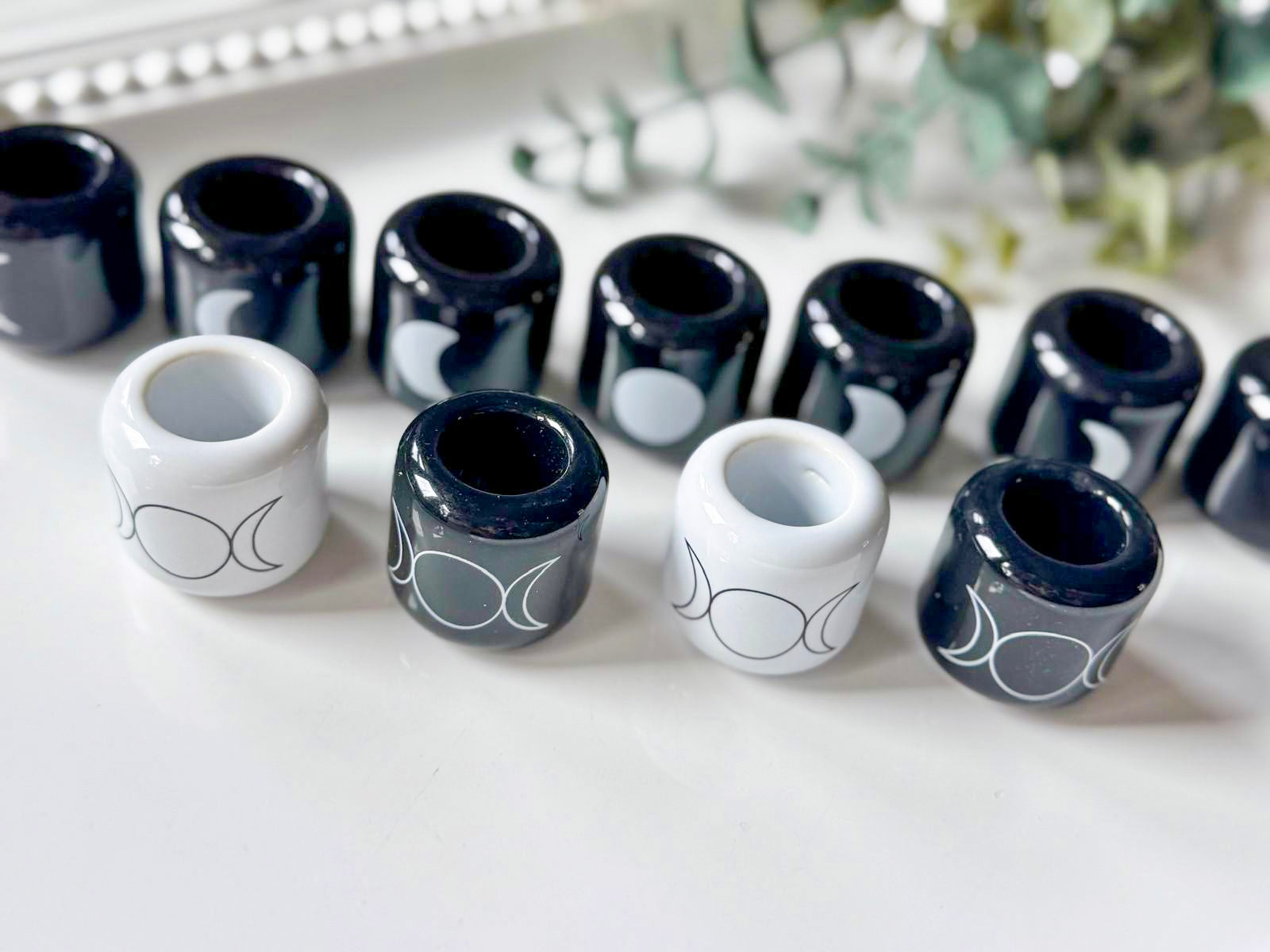 Ceramic Chime Candle Holder || Triple Moon
