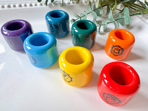 Ceramic Chime Candle Holder || 7 Chakra Set
