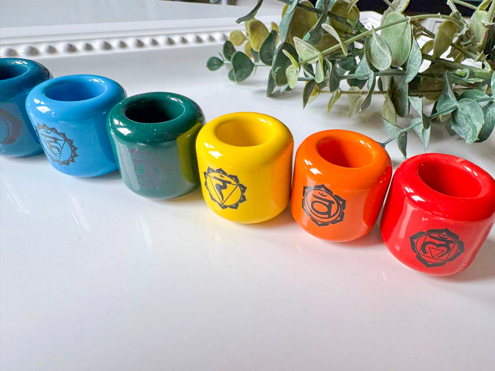 Ceramic Chime Candle Holder || 7 Chakra Set
