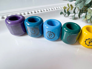 Ceramic Chime Candle Holder || 7 Chakra Set
