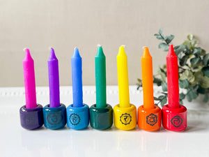 Ceramic Chime Candle Holder || 7 Chakra Set

