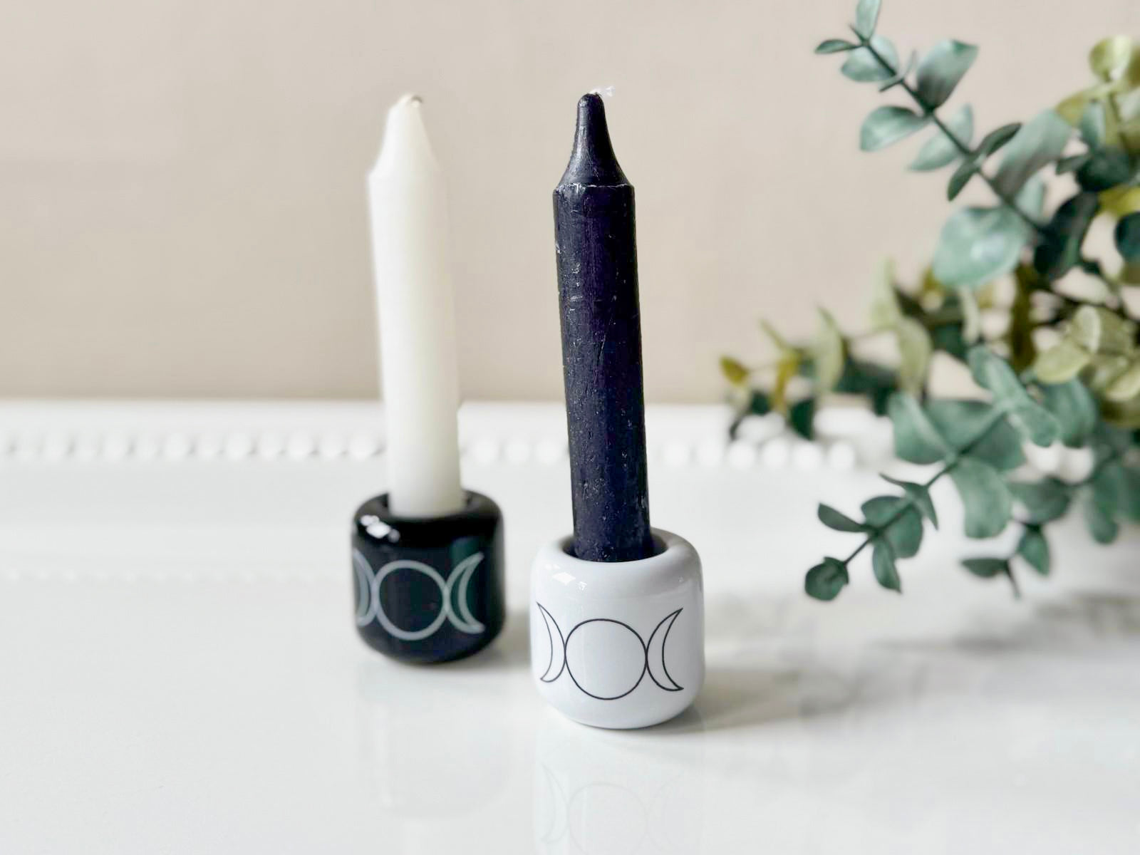 Ceramic Chime Candle Holder || Triple Moon
