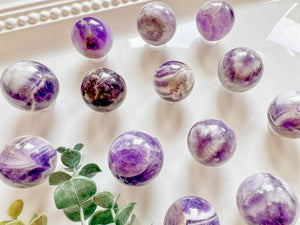 Chevron Amethyst Sphere || Small
