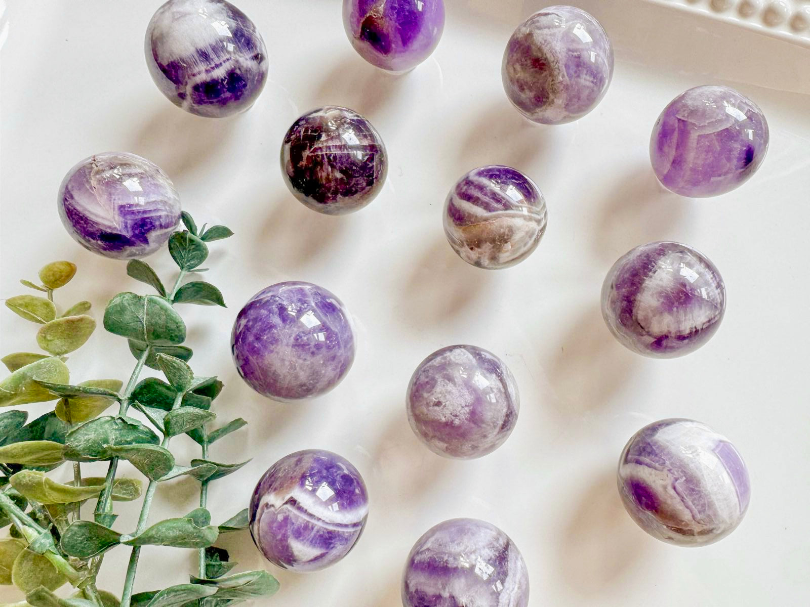 Chevron Amethyst Sphere || Small
