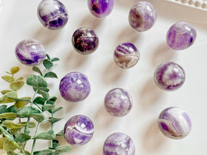 Chevron Amethyst Sphere || Small
