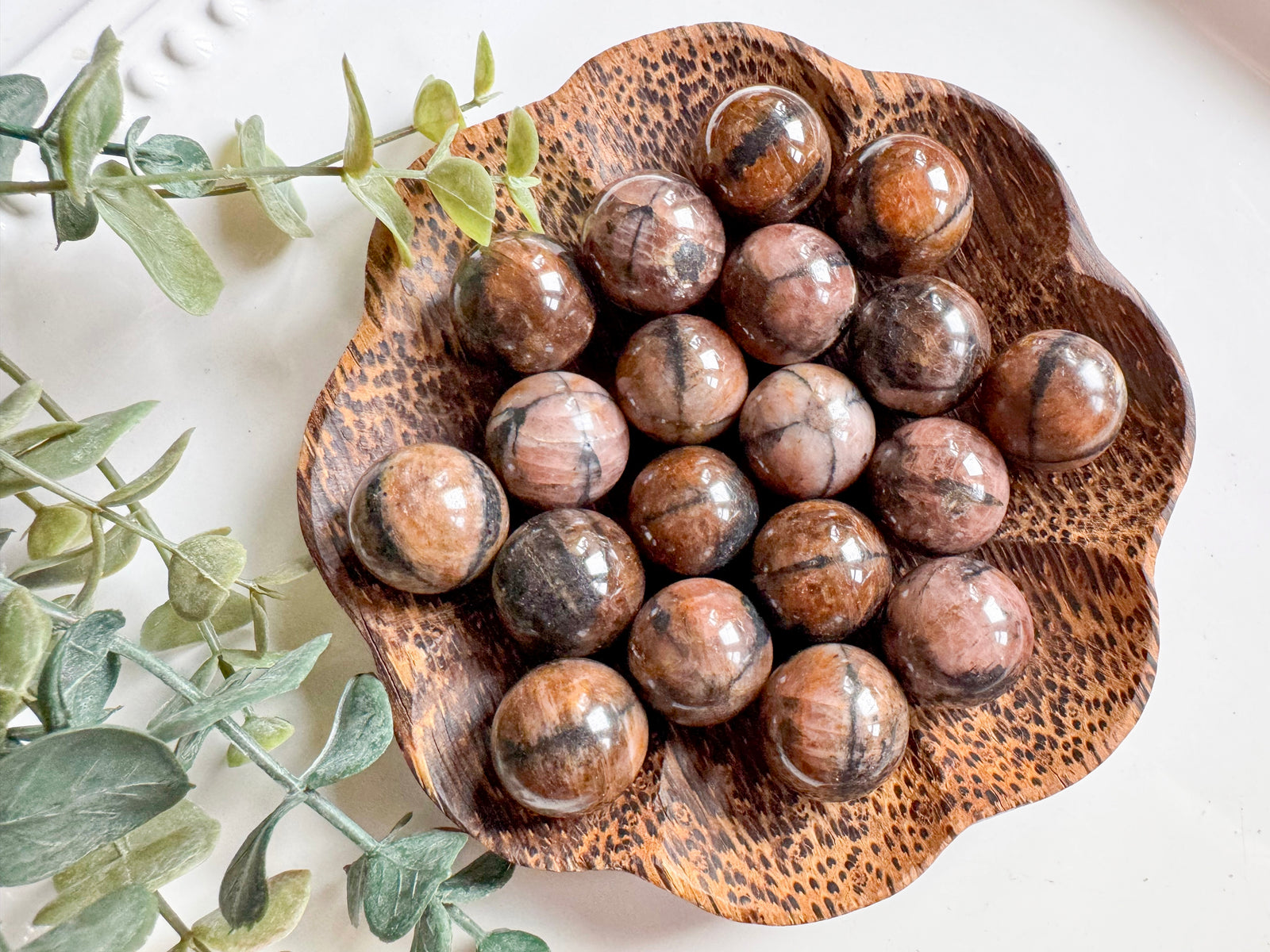 Chiastolite (Cross Stone) Mini Sphere || Marble