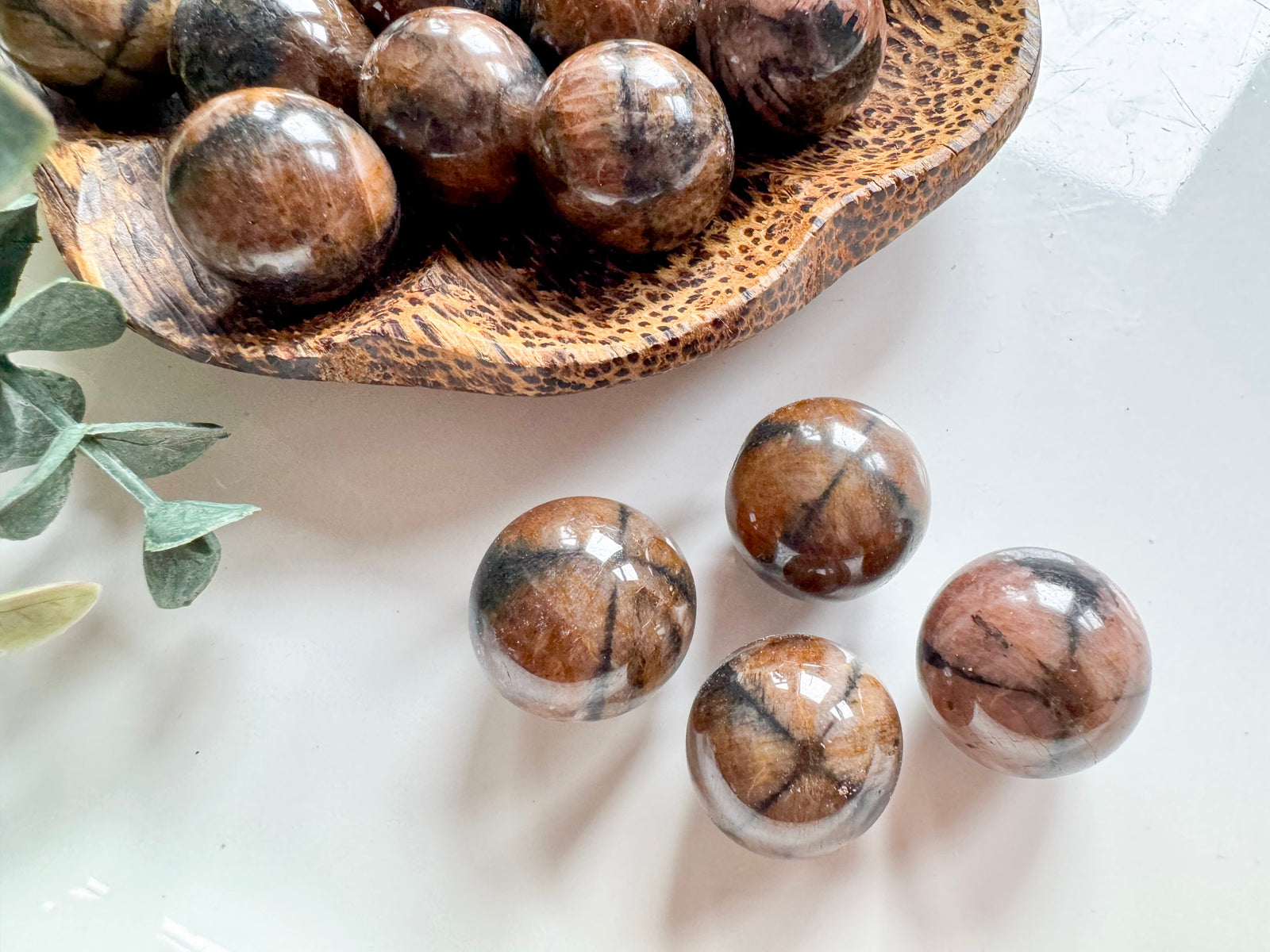 Chiastolite (Cross Stone) Mini Sphere || Marble