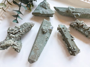 Chlorite on Quartz Raw Specimens || Inner Mongolia, China