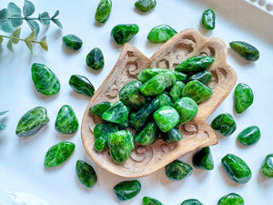 Chrome Diopside Tumbled Stone || Grade A