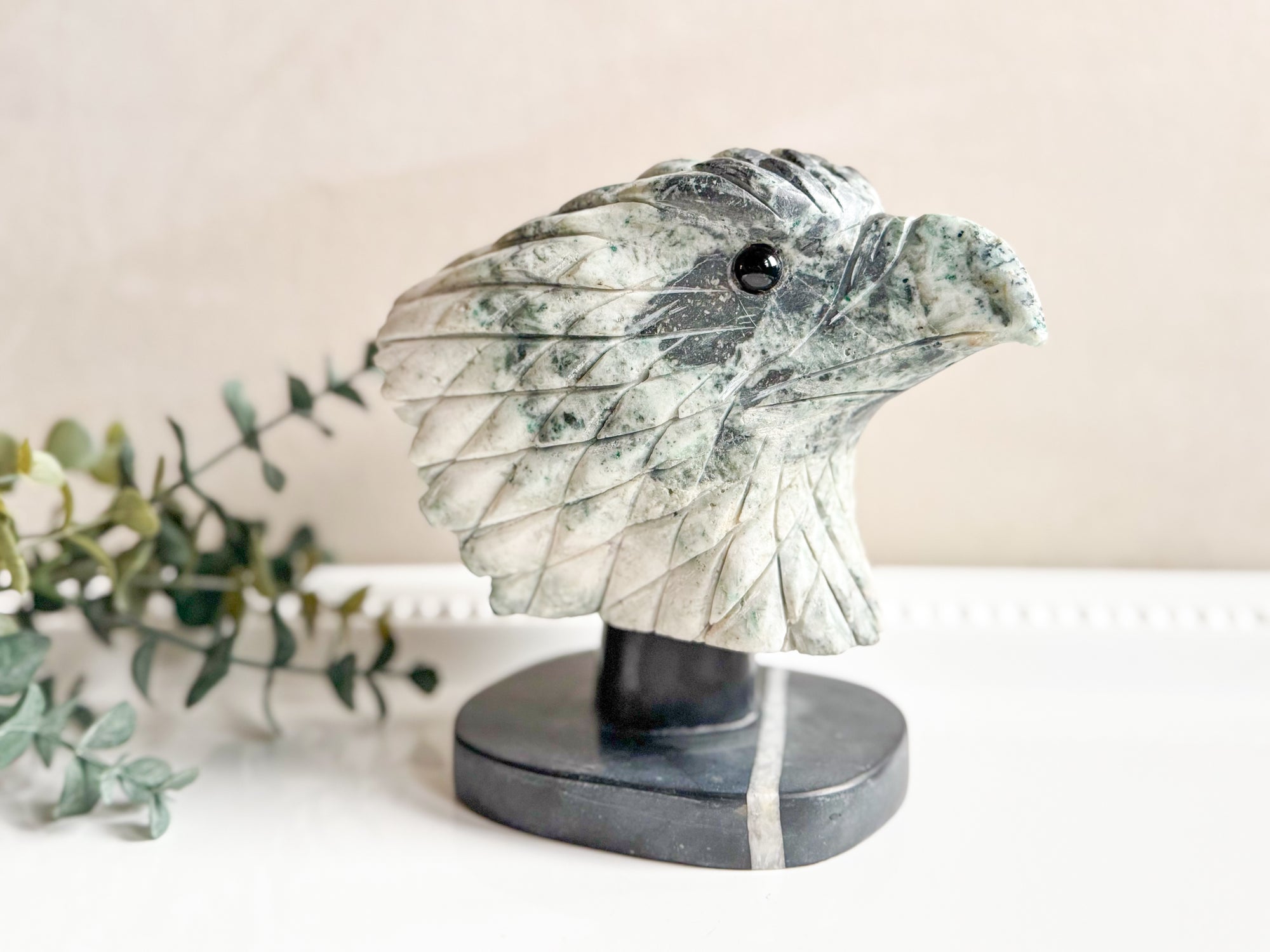 Chrysocolla Eagle Carving || Peru