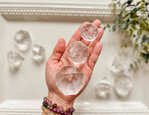Clear Quartz Faceted Diamond Free Form
