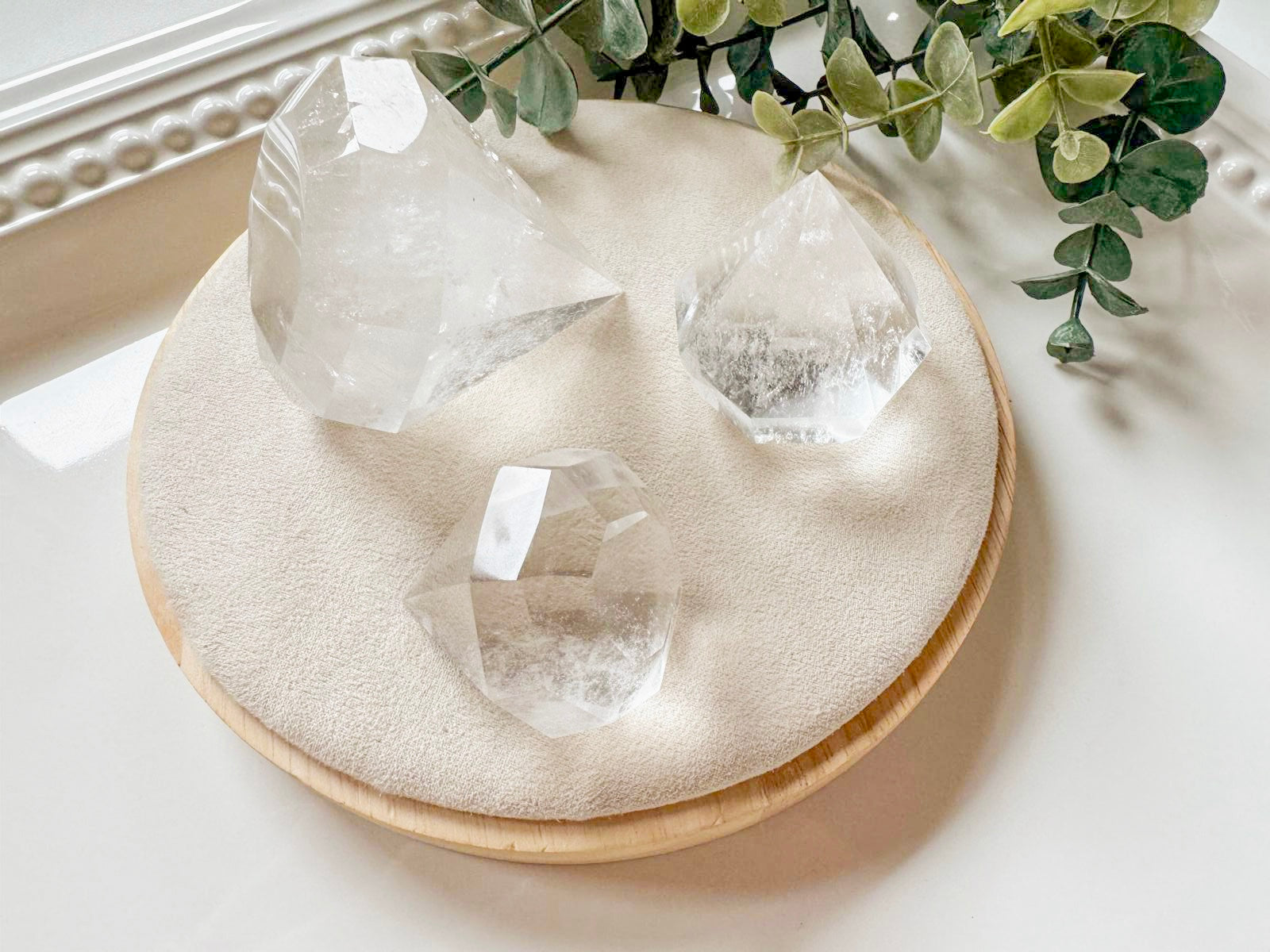 Clear Quartz Faceted Diamond Free Form