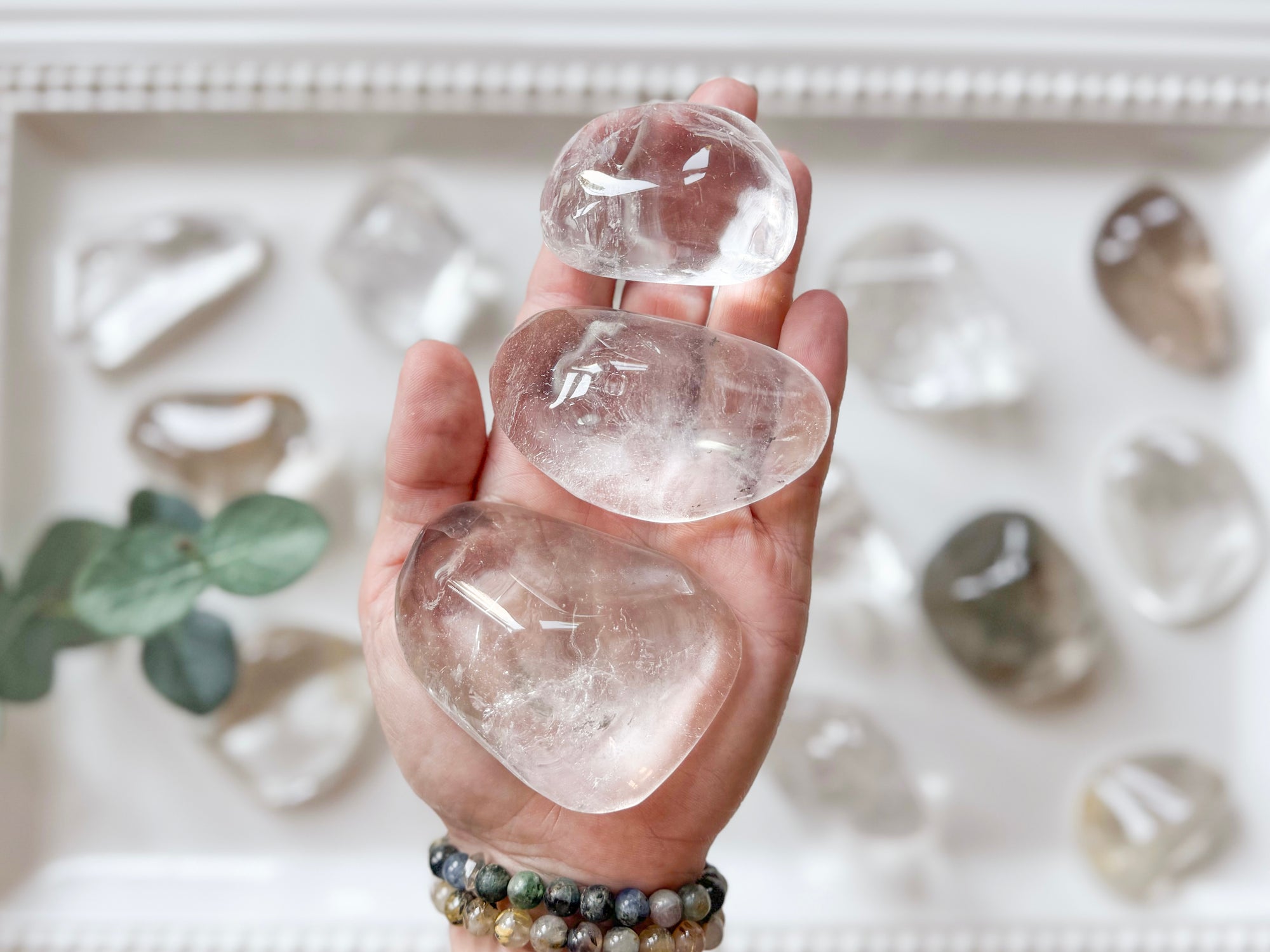 Clear Quartz Free Form Palm Stone