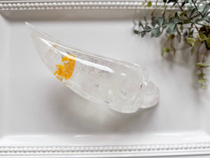 Clear Quartz Skull Traveler with Golden Healer || Brazil || Pitico