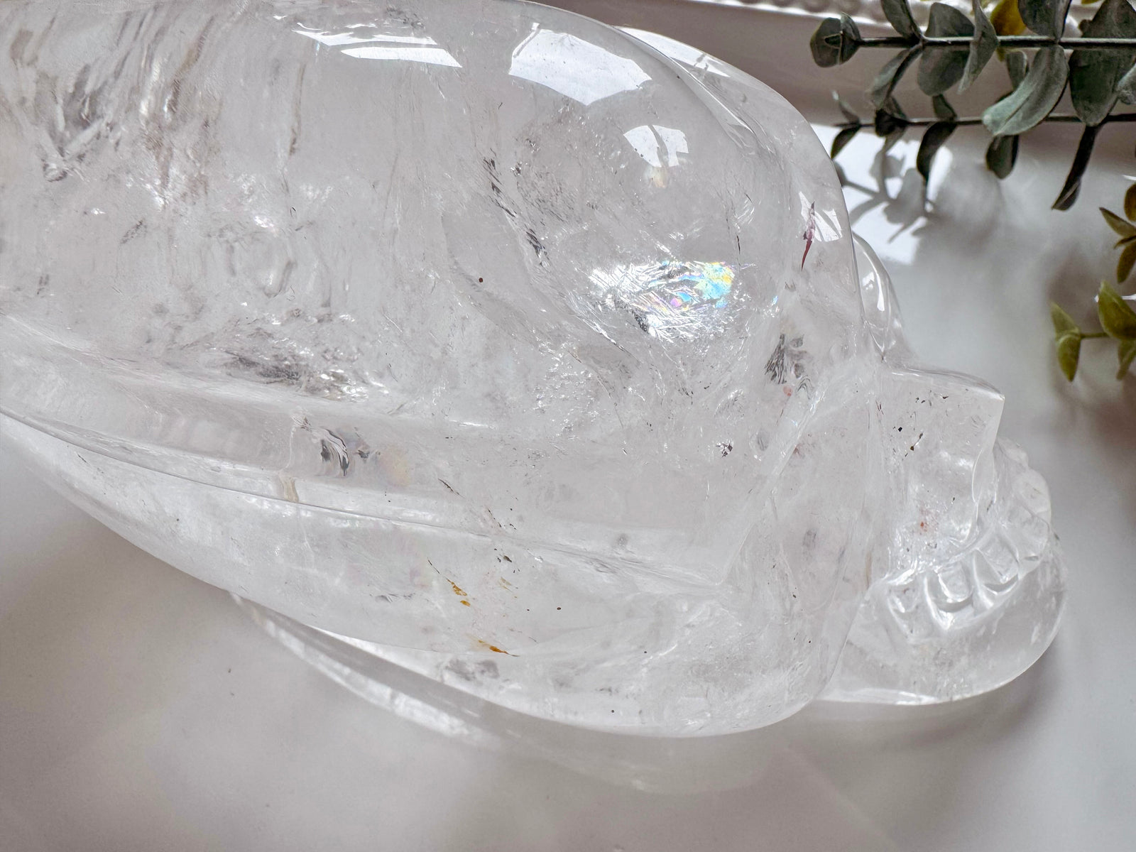 Clear Quartz Skull Traveler with Golden Healer || Brazil || Pitico