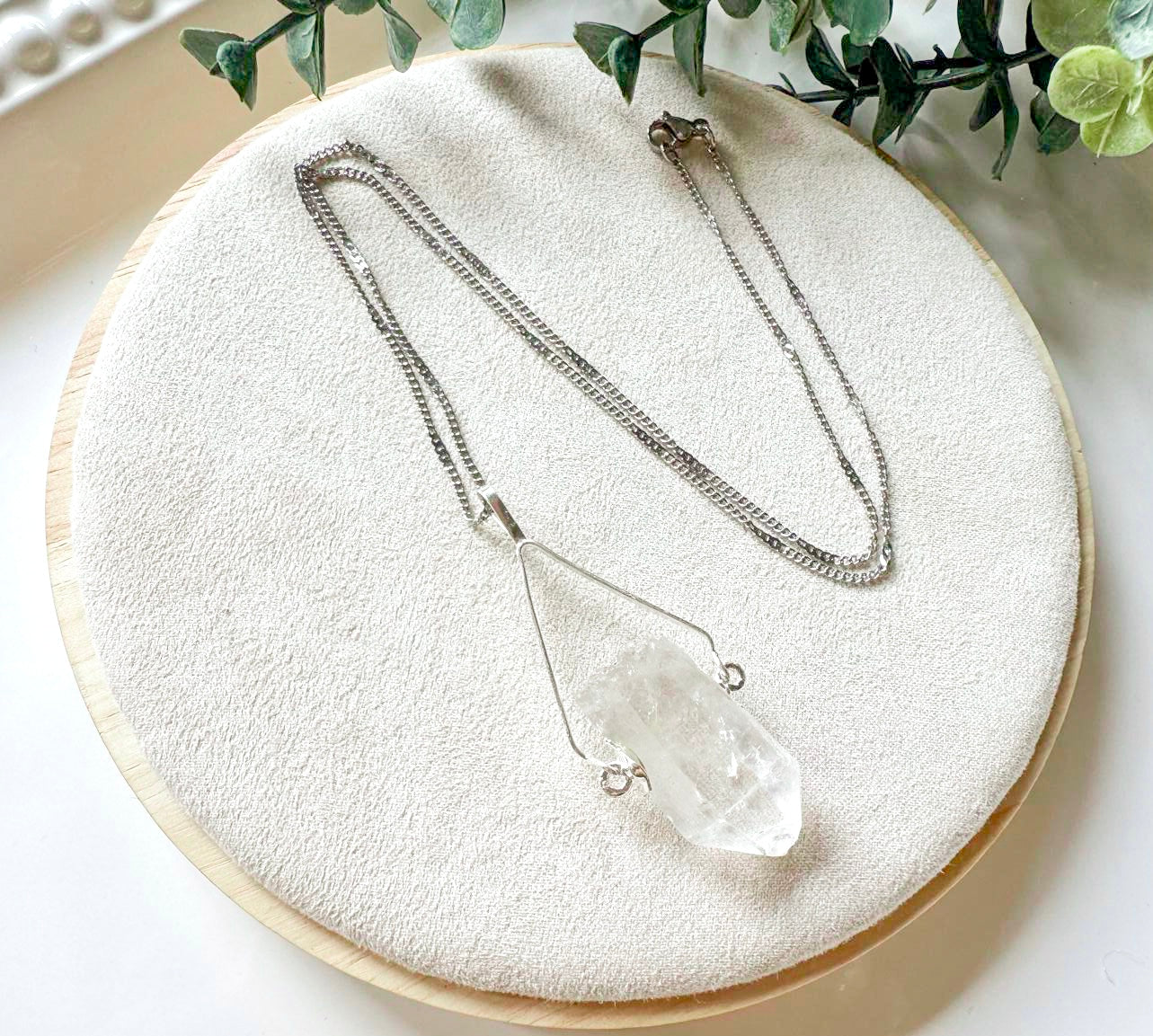 Clear Quartz Swivel Point Necklace