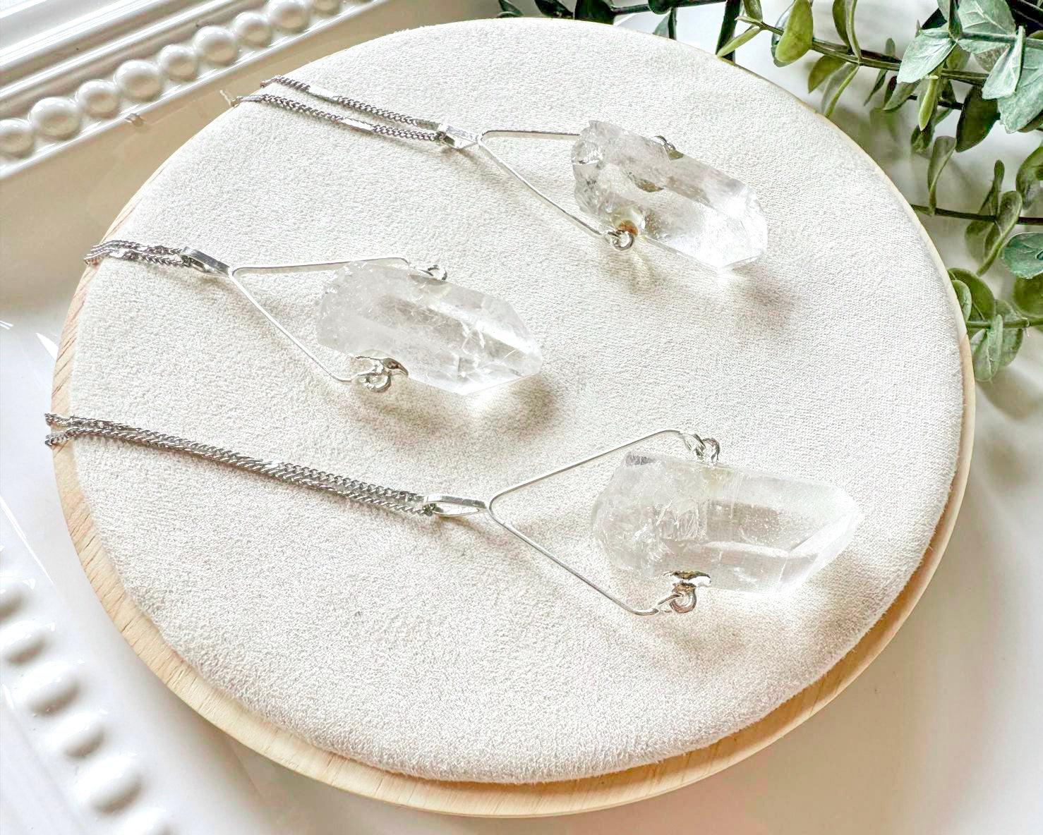 Clear Quartz Swivel Point Necklace