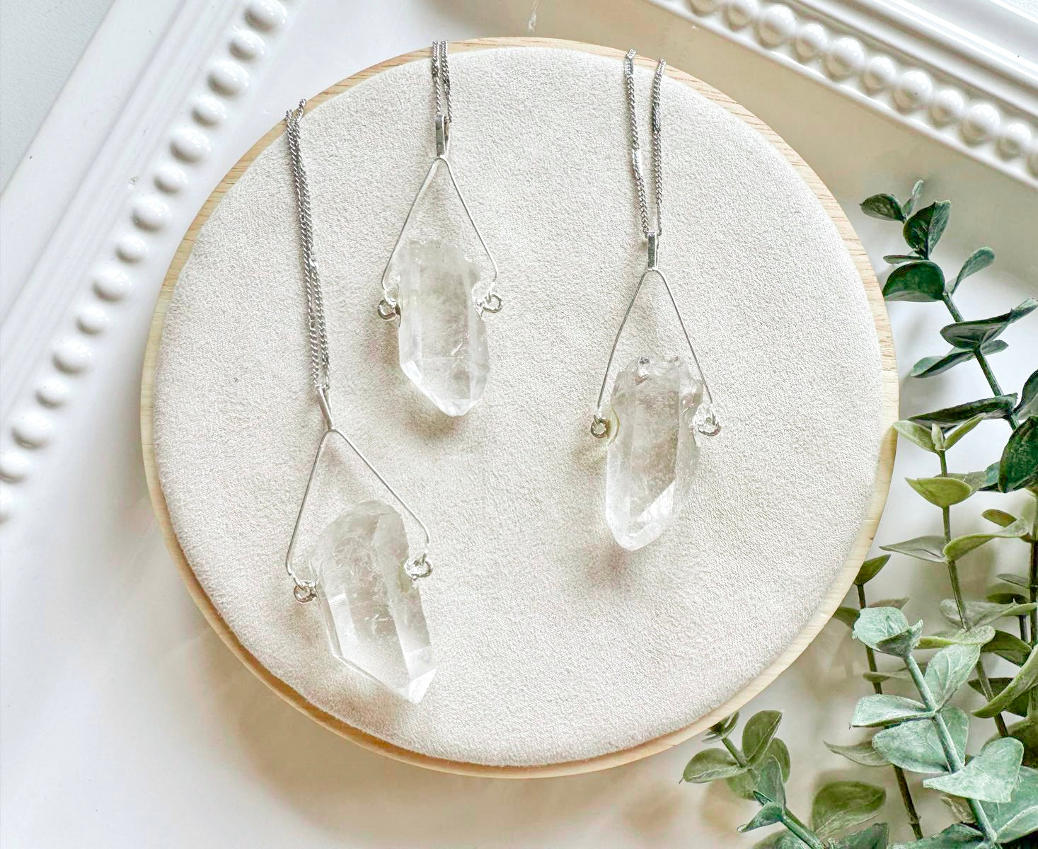 Clear Quartz Swivel Point Necklace