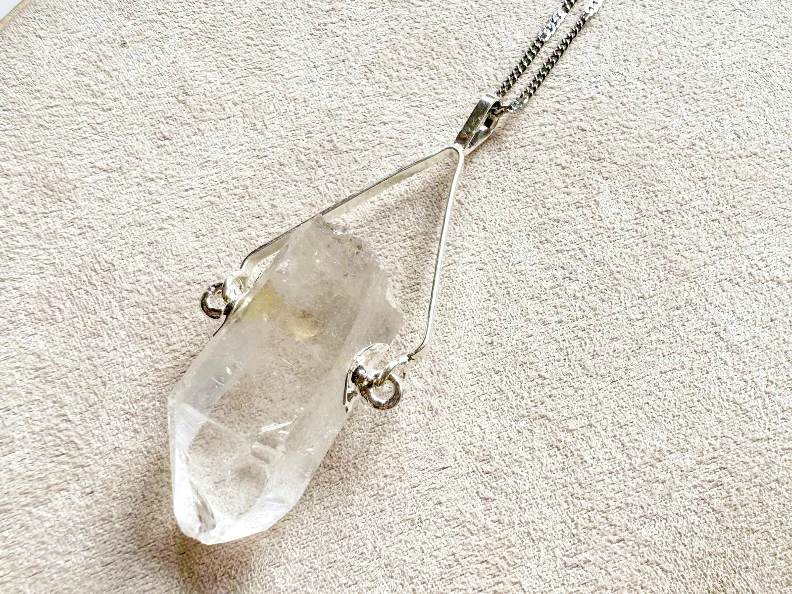 Clear Quartz Swivel Point Necklace