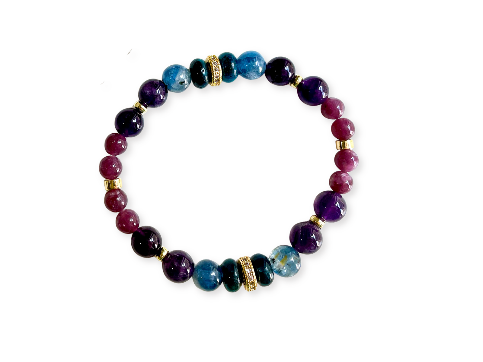Connecting with Archangels || Archangel Michael || Apatite, Kyanite, Amethyst & Lepidolite Beaded Bracelet