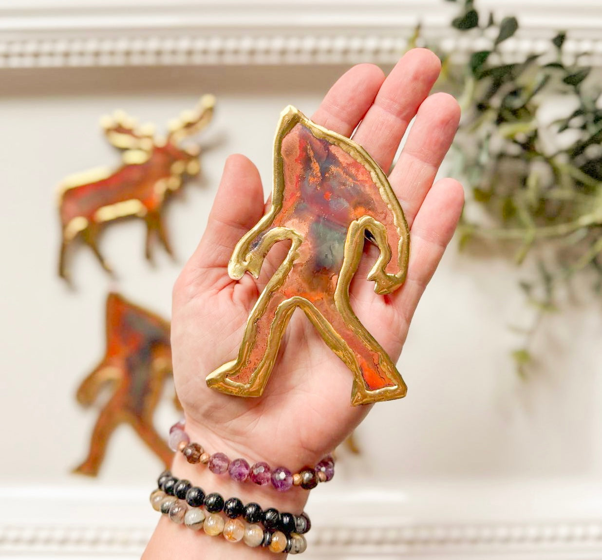 Copper Big Foot Yeti & Moose Magnet