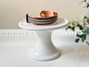 Copper Twist Silver Magnetic Bracelet