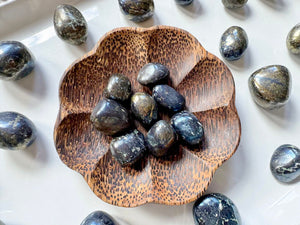 Covellite & Chalcopyrite Tumbled Stone || Shiny Finish