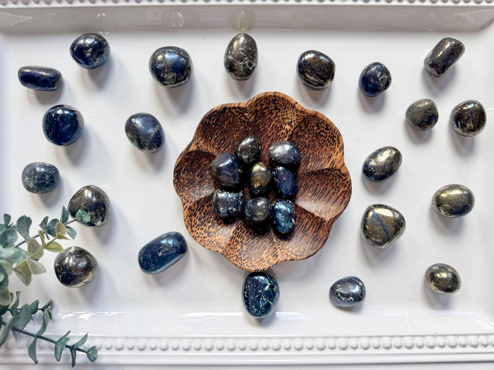 Covellite & Chalcopyrite Tumbled Stone || Shiny Finish