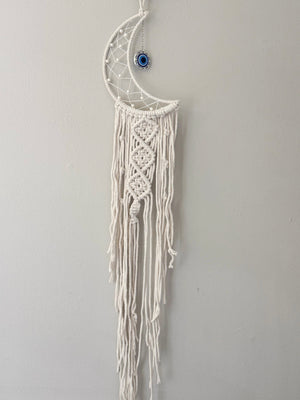 Crescent Moon Pearl Macramé Dreamcatcher