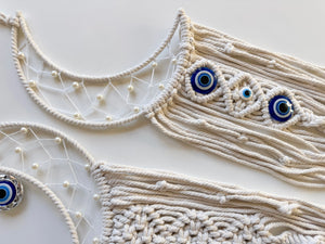 Crescent Moon Pearl Macramé Dreamcatcher