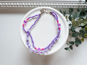 Crystal & Bead Anklet || Crystal Chip